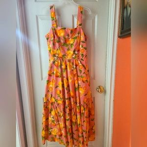Talbots Tiered Maxi Dress Lemons & Oranges